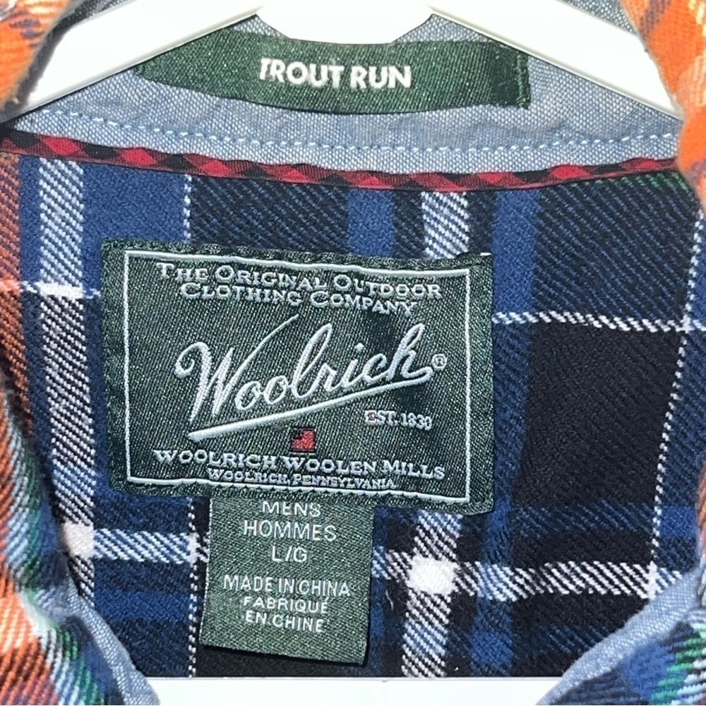 Woolrich Trout Run Men’s Large Plaid Flannel Shirt - Classic Fit - Picture 4 of 8